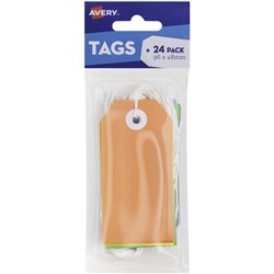Avery Scallop Tags 96x48mm Bright Multi-Colour Pack Of 24
