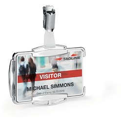 Durable RFID Secure ID Card Holder With Clip For 1 Card Silver Pack Of 10