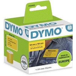 DYMO LabelWriter Shipping Labels 54mm x 101mm 220 Labels Yellow