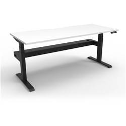 Rapidline Boost+ Single Sided Workstation + Cable Tray 1200W x 750D x 620-1270mmH White/Blk