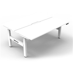 Rapidline Boost+ Back To Back Workstation + Cable Tray 2 Person 1500mmW White/White