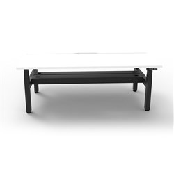 Rapidline Boost+ Back To Back Workstation + Cable Tray 2 Person 1800mmW White/Black