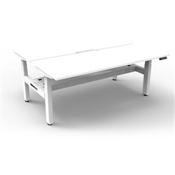 Rapidline Boost+ Back To Back Workstation + Cable Tray 2 Person 1800mmW White/White