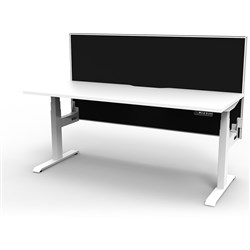 Rapidline Boost+ Single Sided Workstation + Screen 1200W x 750D x 620-1330mmH White/White