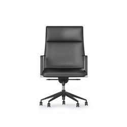 Rapidline Mirage Executive Chair Medium Back With Arms Black Leather