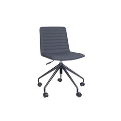 Rapidline Pixel Breakout Room Chair No Arms Black Legs French Navy PU Leather Seat