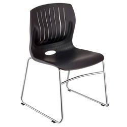 Steelco Curve Chair Sled Base Black Plastic Seat And Back
