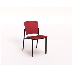 OLG Zipp 4 Leg Chair Ruby Red Fabric Seat And Back Black Frame