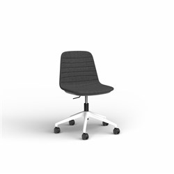 OLG Sofia Office Chair Gas Lift White Base Pewter Fabric Seat And Back