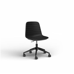 OLG Sofia Office Chair Gas Lift Black Base Black PU Leather Seat And Back