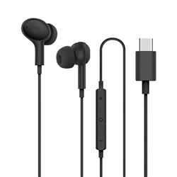 Moki Type-C Connect Earphones With Inline Microphone And Control Black