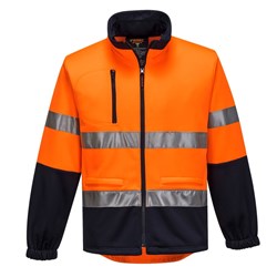 Portwest Hi-Vis Contrast Zip Water Repellent Brush Fleece Jumper Large Orange And Navy