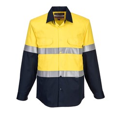 Portwest Bizflame Fire Retardant Class Day Night Shirt Small Yellow And Navy