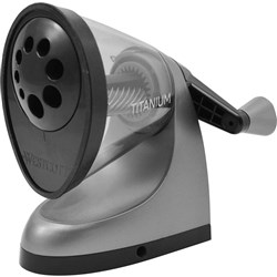 Westcott iPoint Class Act Manual Pencil Sharpener Antimicrobial 8 Hole Silver