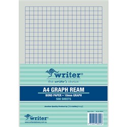 Writer Graph Ream A4 10mm Grid Single Sided Ream Of 500 White