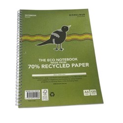 Bibbulmun Recycled 70% Eco Green Notebook A4 Ruled 120 Page
