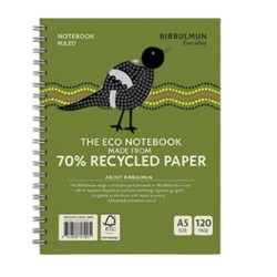 Bibbulmun Recycled 70% Eco Green Notebook A5 Ruled 120 Page