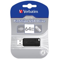 Verbatim Store 'n' Go Pinstripe USB Drive 2.0 64GB Black