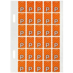 Avery Alphabet Coding Label P Top Tab 20x30mm Dark Orange Pack Of 150