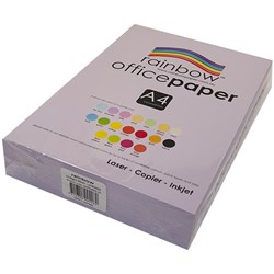 Rainbow Office Copy Paper A4 80gsm Lavender Ream of 500