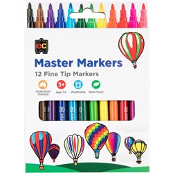 Edvantage Master Marker Bullet Fine Tip 2.6mm Assorted Pack of 12