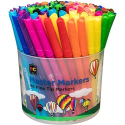 Edvantage Master Marker Bullet Fine Tip 2.6mm Assorted Tub of 96