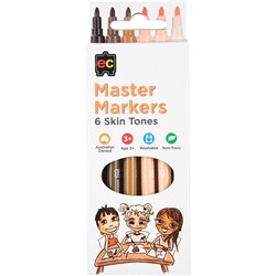 Edvantage Master Marker Bullet Fine Tip 2.6mm 6 Skin Tone Colours Pack of 6