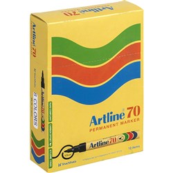 Artline 70 Permanent Markers Bullet 1.5mm Assorted Pack Of 12