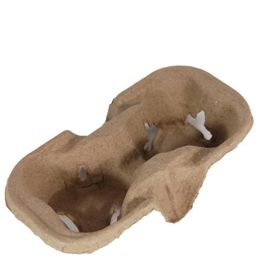 Disposable Kitchenware - Capri Carry Tray 2 Cup Moulded Fibre Natural ...